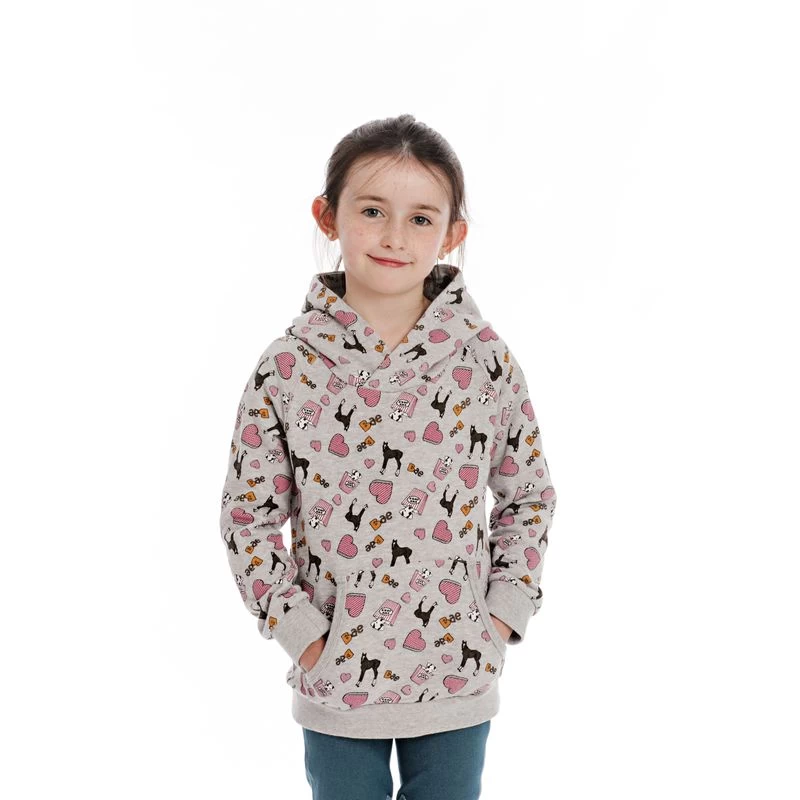 Horseware Kids' Allover Print Hoody - Grey Melange 3 Horseware Kids' Allover Print Hoody - Grey Melange