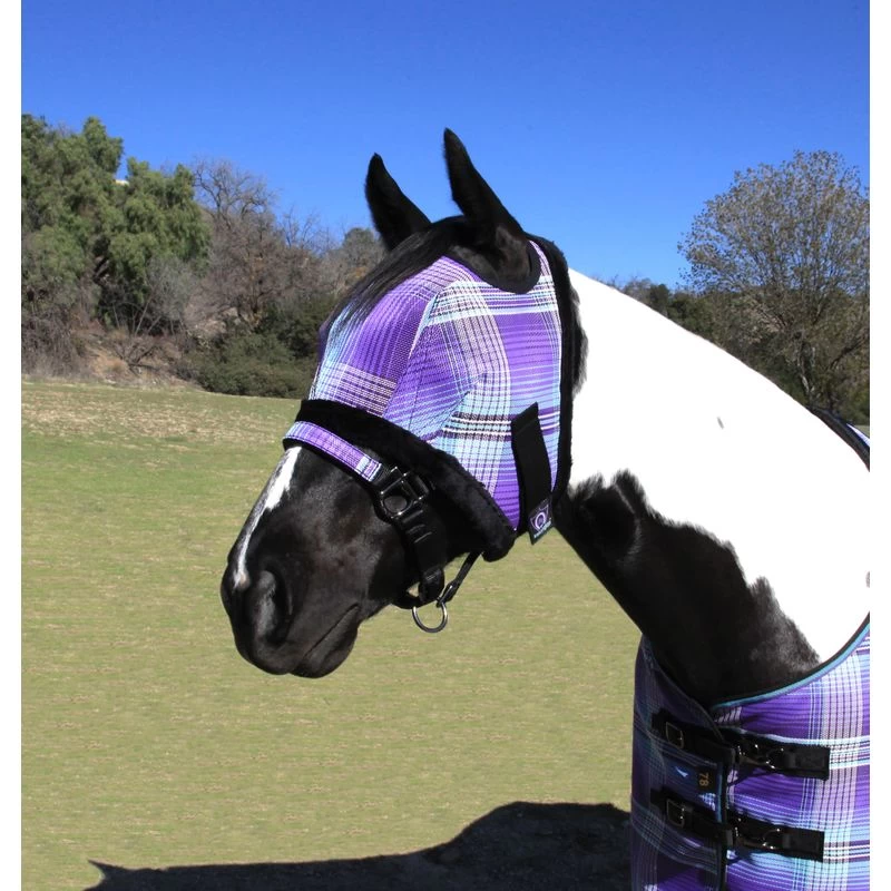 Kensington Fly Mask W/Plush Fleece Trim - Lavender Mint 3 Kensington Fly Mask W/Plush Fleece Trim - Lavender Mint