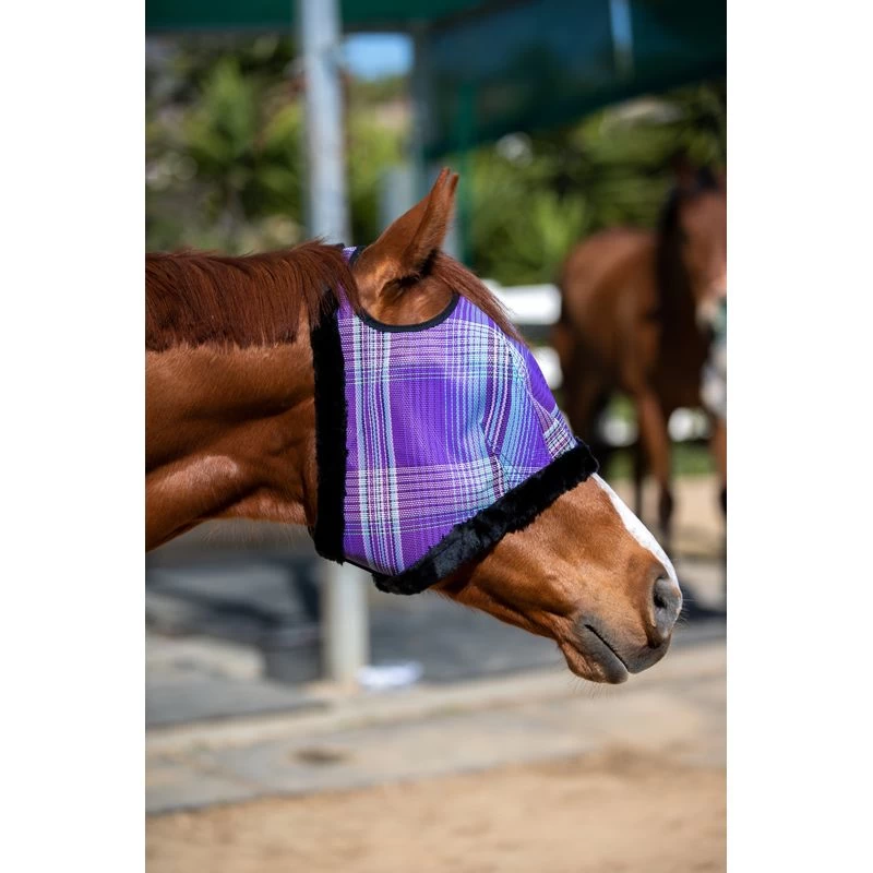 Kensington Fly Mask W/Plush Fleece Trim - Lavender Mint 4 Kensington Fly Mask W/Plush Fleece Trim - Lavender Mint - Image 2