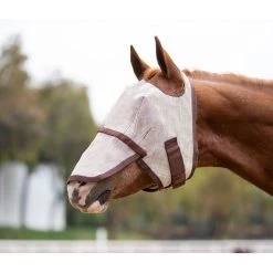 Kensington Signature Fly Mask W/Removable Nose - Tan