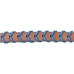 Western Rawhide 5/8" Braided Leather Barrel Racer Reins - Blue