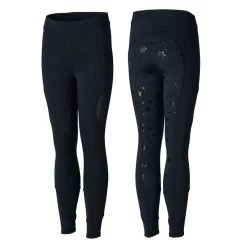 Horze Kids' Cool Mesh Silicone Full Seat Tights - Dark Navy