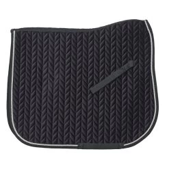 Ovation Elegance Velvet Dressage Pad - Black/Silver/Black