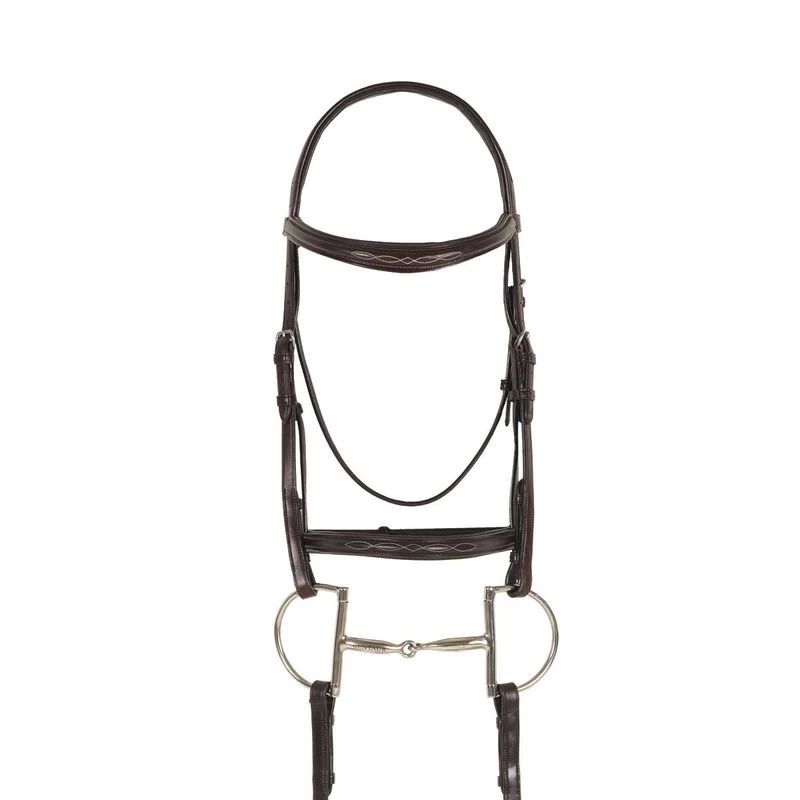 Ovation Breed Fancy Raised Padded Quarter Horse Bridle - Brown 3 Ovation Breed Fancy Raised Padded Quarter Horse Bridle - Brown