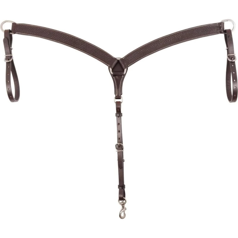 Western Rawhide Country Legend Basket Tooling Breastcollar - Dark Brown 3 Western Rawhide Country Legend Basket Tooling Breastcollar - Dark Brown