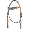 Western Rawhide Country Legend Gator And Feathers Browband Headstall - Golden/Turquoise -Equestrian Supply Store 443680 800 800