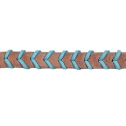Western Rawhide 5/8" Braided Leather Barrel Racer Reins - Ocean Blue