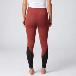 Horze Women's Gwen Full Seat Leggings W/Mesh - Dark Red -Equestrian Supply Store 476454 800 800