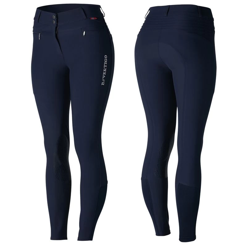 B Vertigo Women's Drea Silicon Knee Patch Breeches - Dark Navy 3 B Vertigo Women's Drea Silicon Knee Patch Breeches - Dark Navy