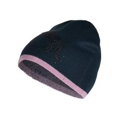 Horze Kids' Keona Crystal Beanie - Dark Navy/Arty Purple
