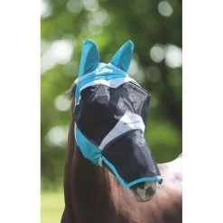 Shires Fine Mesh Fly Mask W/Ears & Nose - Teal