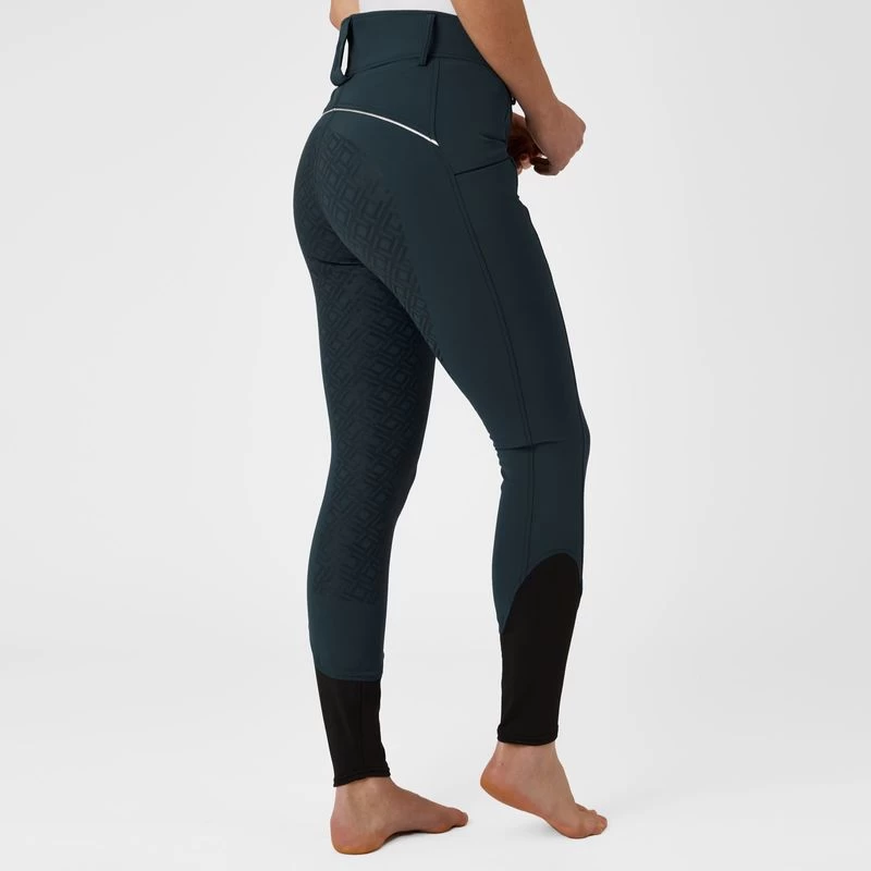 Horze Women's Callie High Waist Breeches W/Piping - Montauk Navy 5 Horze Women's Callie High Waist Breeches W/Piping - Montauk Navy - Image 3