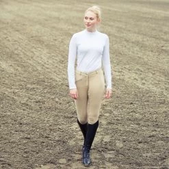 Horze Women's Active Knee Patch Breeches - Tan -Equestrian Supply Store 531258 800 800