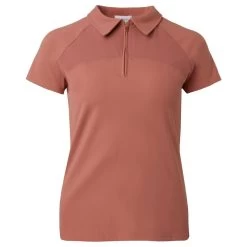 Horze Women's Ciandra V-Neck Technical Training Shirt - Light Mahogany