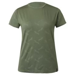 Horze Women's Nina Technical T-Shirt W/Horse Prints - Olivine Green