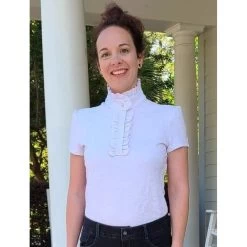 FITS Women's Ruffles II Show Shirt - White