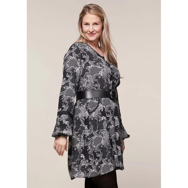 EQL Women's Ecovero Boheme Tunic Dress - Black Patchwork Paisley 6 EQL Women's Ecovero Boheme Tunic Dress - Black Patchwork Paisley - Image 4