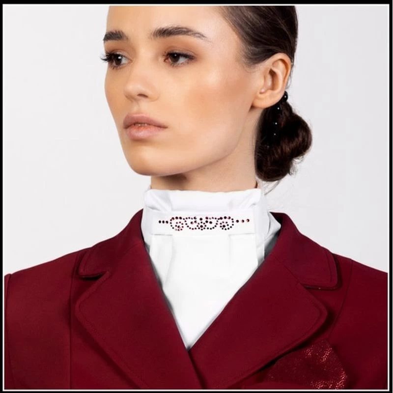 Fair Play Andrea Ready Tied Stock Tie - White/Black 4 Fair Play Andrea Ready Tied Stock Tie - White/Black - Image 2