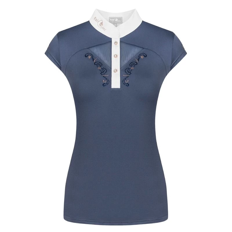 Fair Play Women's Cathrine Rose Gold Sleeveless Competion Shirt - Steel Blue 3 Fair Play Women's Cathrine Rose Gold Sleeveless Competion Shirt - Steel Blue
