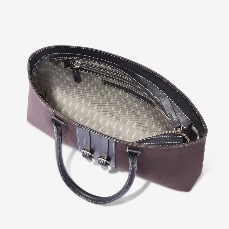 Oughton Half Halt Classic Canvas Handbag - Heritage Brown/Black 5 Oughton Half Halt Classic Canvas Handbag - Heritage Brown/Black - Image 3