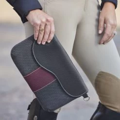 Oughton Vintage Canvas Paddock Crossbody - Graphite/Bordeaux -Equestrian Supply Store 603912 800 800