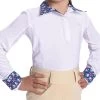 Romfh Kids' Sarah Long Sleeve Shirt Snap - White/LillyBits Juicy Pink 1 Romfh Kids' Sarah Long Sleeve Shirt Snap - White/LillyBits Juicy Pink -Equestrian Supply Store 615202 800 800