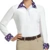 Romfh Women's Lindsay Long Sleeve Show Shirt - White/Lilly Bits Navy/Juicy Pink 1 Romfh Women's Lindsay Long Sleeve Show Shirt - White/Lilly Bits Navy/Juicy Pink -Equestrian Supply Store 615519 800 800