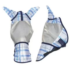 Pessoa Plaid Fly Mask - Sapphire Plaid