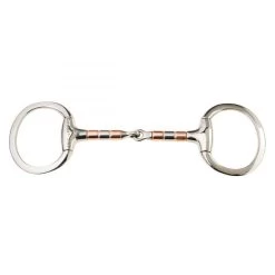 Korsteel Stainless Steel Copper And Steel Roller Mouth Eggbutt Snaffle