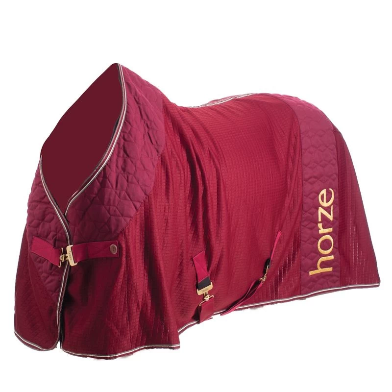 Horze Kenya Soft Neck Waffle Cooler Blanket - Rhubarb Dark Red 7 Horze Kenya Soft Neck Waffle Cooler Blanket - Rhubarb Dark Red - Image 5