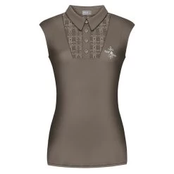 Fair Play Women's Alina Sleeveless Polo Shirt - Taupe Grey