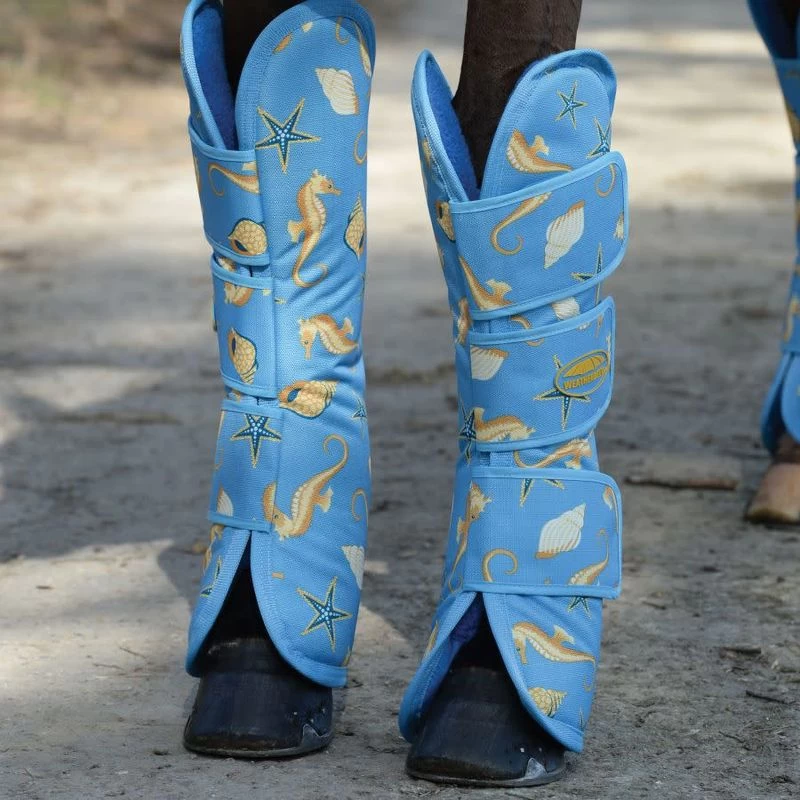 Weatherbeeta Wide Tab Long Travel Boots - Seahorse Print 4 Weatherbeeta Wide Tab Long Travel Boots - Seahorse Print - Image 2