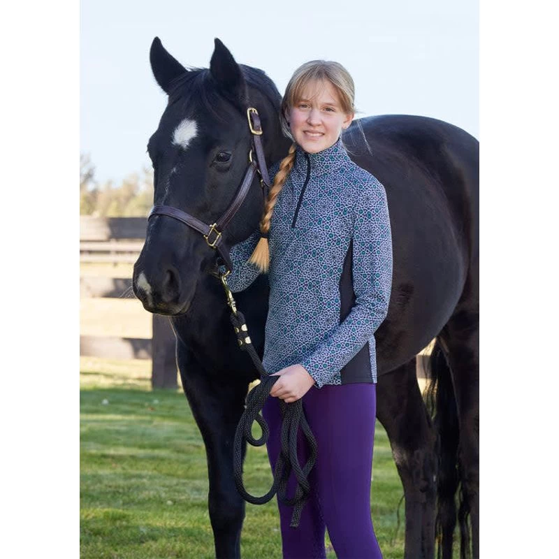 Kerrits Kids' Rail Side Quarter Zip Tech Top - Iris Starlight 5 Kerrits Kids' Rail Side Quarter Zip Tech Top - Iris Starlight - Image 3