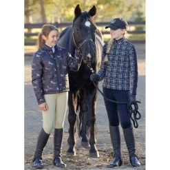 Kerrits Kids' Pony Tracks Reversible Quilted Jacket - Black Run Free/Black -Equestrian Supply Store 683177 800 800