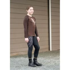 Kerrits Kids' Knee Patch Performance Tights - Black/Black Mini Run Free -Equestrian Supply Store 686909 800 800