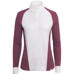 RJ Classics Women's Lexi Long Sleeve Show Shirt - White/Amaranth