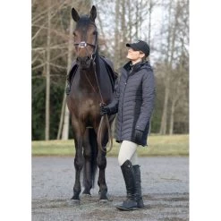 Kerrits Women's Horsey Houndstooth Insulated Parka - Peppercorn Houndstooth/Black -Equestrian Supply Store 694520 800 800