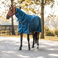Horze Glasgow Medium Weight Combo Turnout Blanket 150g - Opal Blue -Equestrian Supply Store 695784 800 800