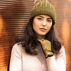 Horze Women's Joleen Knitted Pom Pom Hat - Fir Green -Equestrian Supply Store 697192 800 800