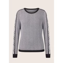 EQL Women's Snaffle Stripe Sweater - Black/White Herringbone