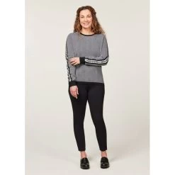 EQL Women's Snaffle Stripe Sweater - Black/White Herringbone -Equestrian Supply Store 711474 800 800